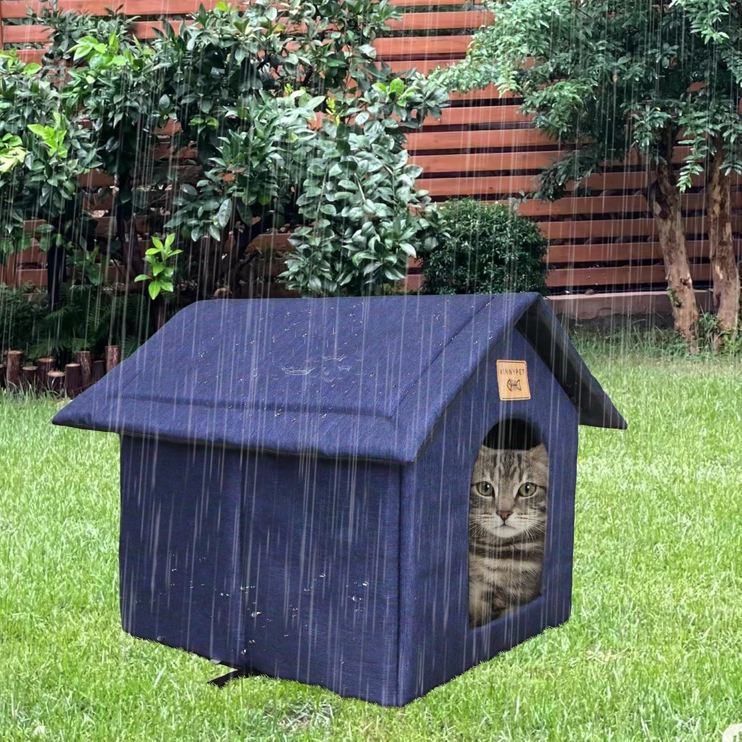 Katzenhaus Für Draußen Winterfest Wasserdicht Wetterfester Katzenhöhle Haustierhaus mit Katzenmatte Warm Hundehöhle Waschbar Hundehaus Tierheim Für Streuner Haustiere 45x40x45