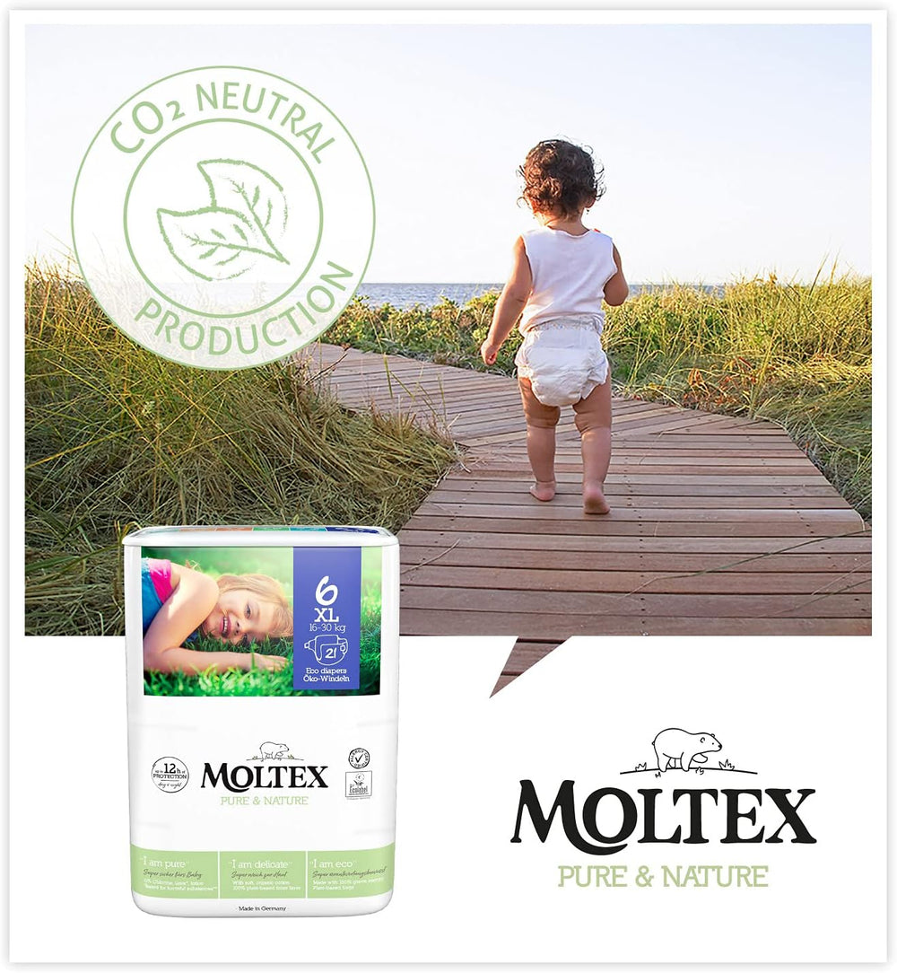 Pure & Nature Økologiske bleer Størrelse 6 XL (17-28 kg) Månedsæske 84 Økologiske bleer