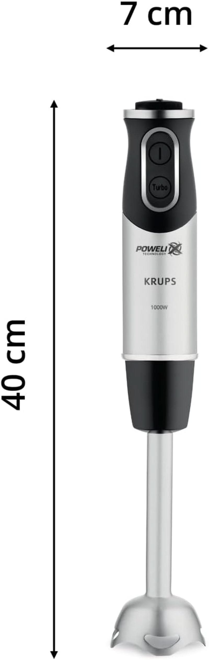 Krups Perfect Mix Stand Mixer HZ6568 | Blender | 1000 Watt | Edelstahlfuß | 4 Extra Scharfe Messer | Powelix-teknologi | Schneebesen | 500 Ml Zerkleiner | 800 Ml Messbecher | Schwarz/Silber Kitchen Naty Shop