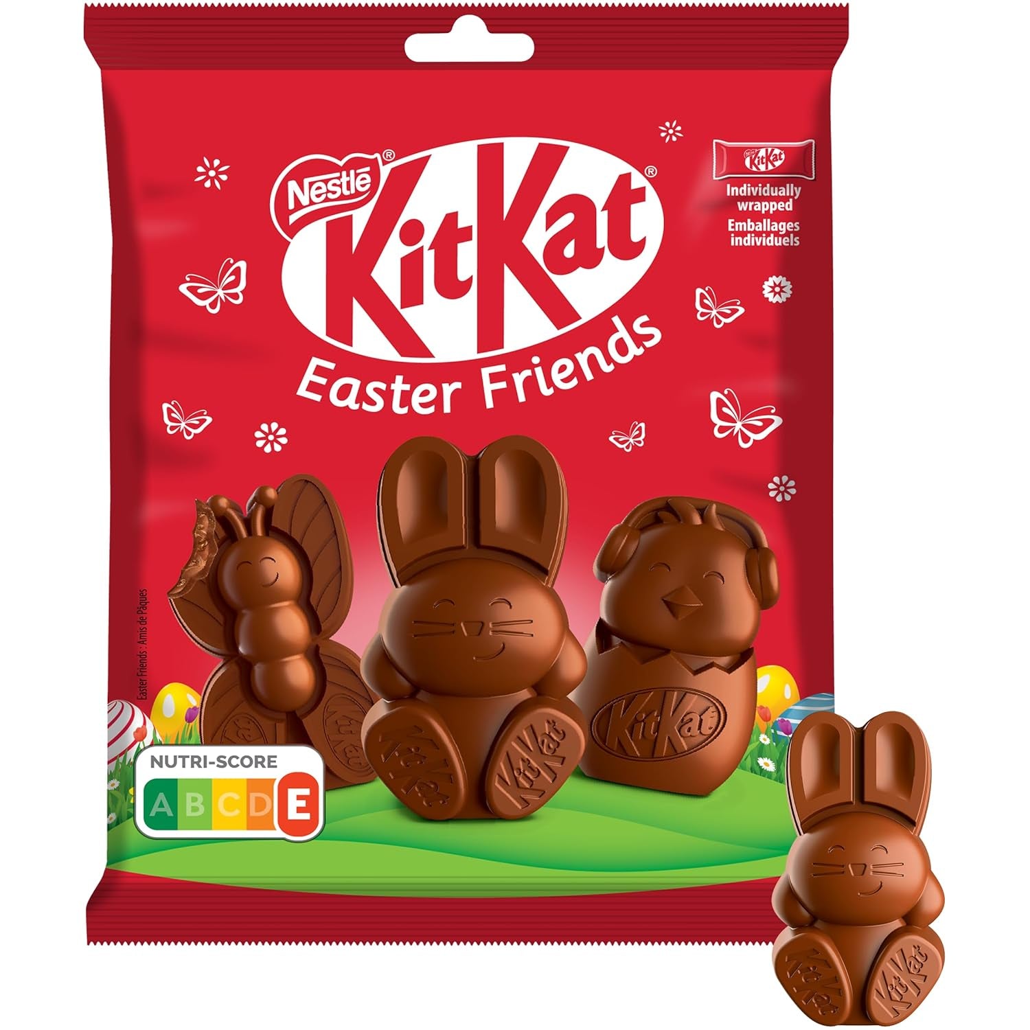 NESTLÉ Easter Friends Mini mælkechokolade påskefigurer med sprøde stykker, pakke med 2 (1 x 65 g)