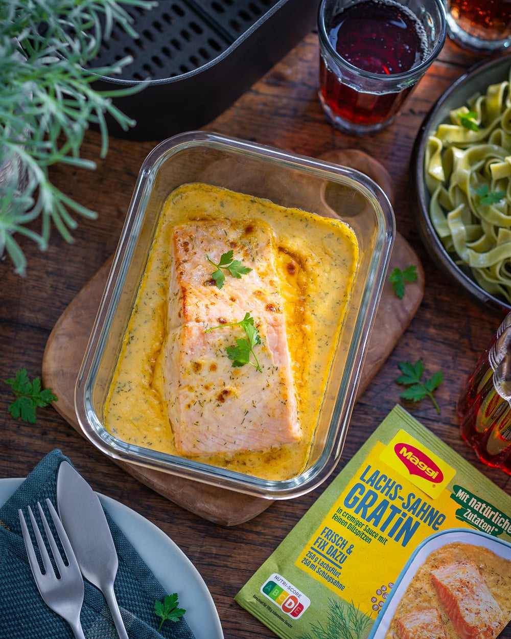MAGGI Fix für Lachs-Sahne Gratin, Würzmischung, mit natürliche Ingredient*, for 2 Portions, 1er Pack (1 x 26g)