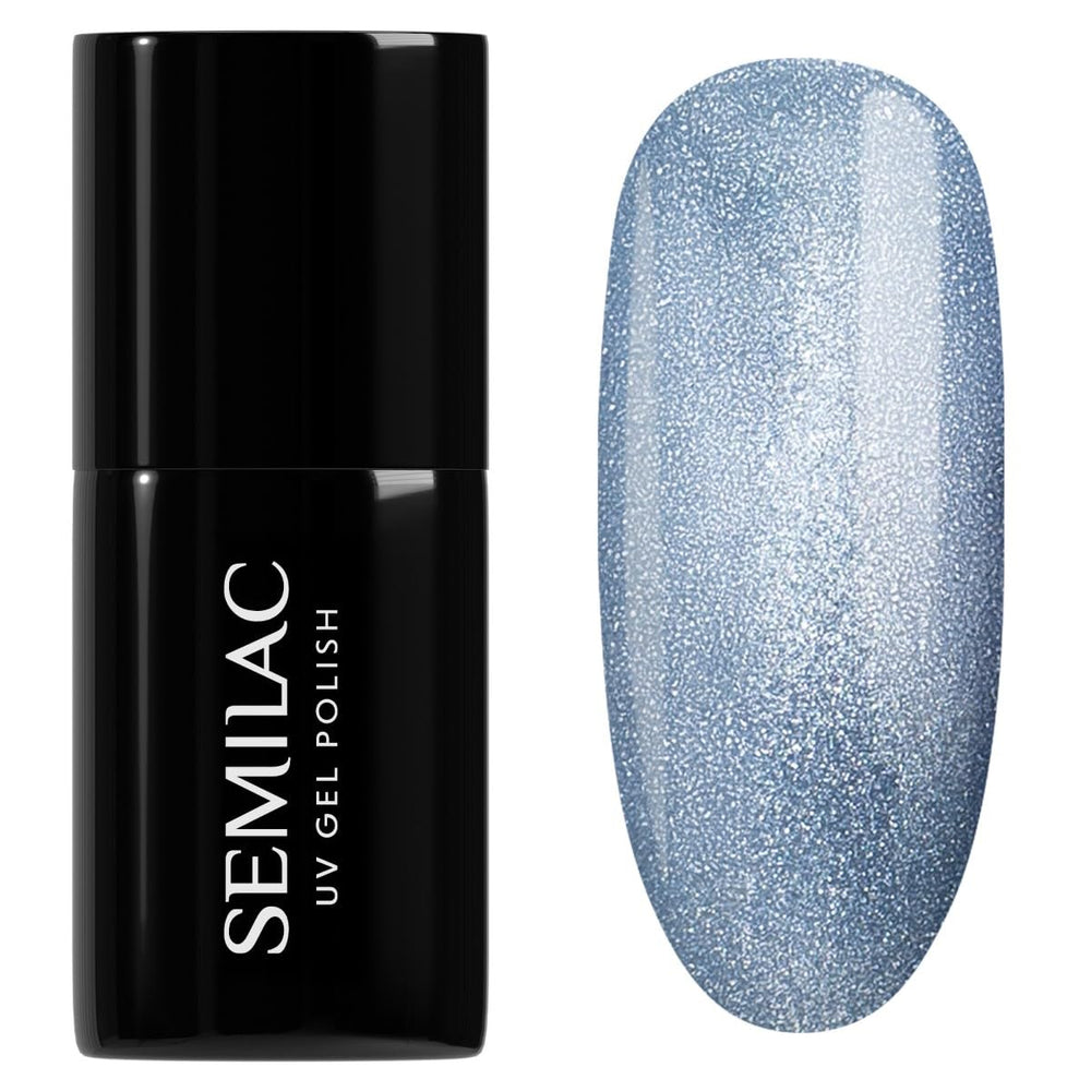 Semilac UV Nail Polish 664 Lilac Gloss 7 ml – Cat Eye Effect, Unikke refleksioner med magnetisk værktøj – Gloss Gala Collection