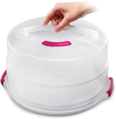 Recipient pentru prăjituri Metaltex, reglabil pe înălțime, polipropilenă, alb/transparent, ⌀ 30 cm, înălțime reglabilă de 8 și 15 cm Cutii depozitare alimente Naty Shop