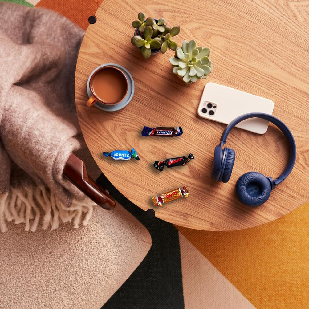 Blanding af miniaturer, Mars, Snickers, Bounty & Twix, Klassiske barer i miniformat, 296 barer, 3 kg chokolade slik Naty Shop