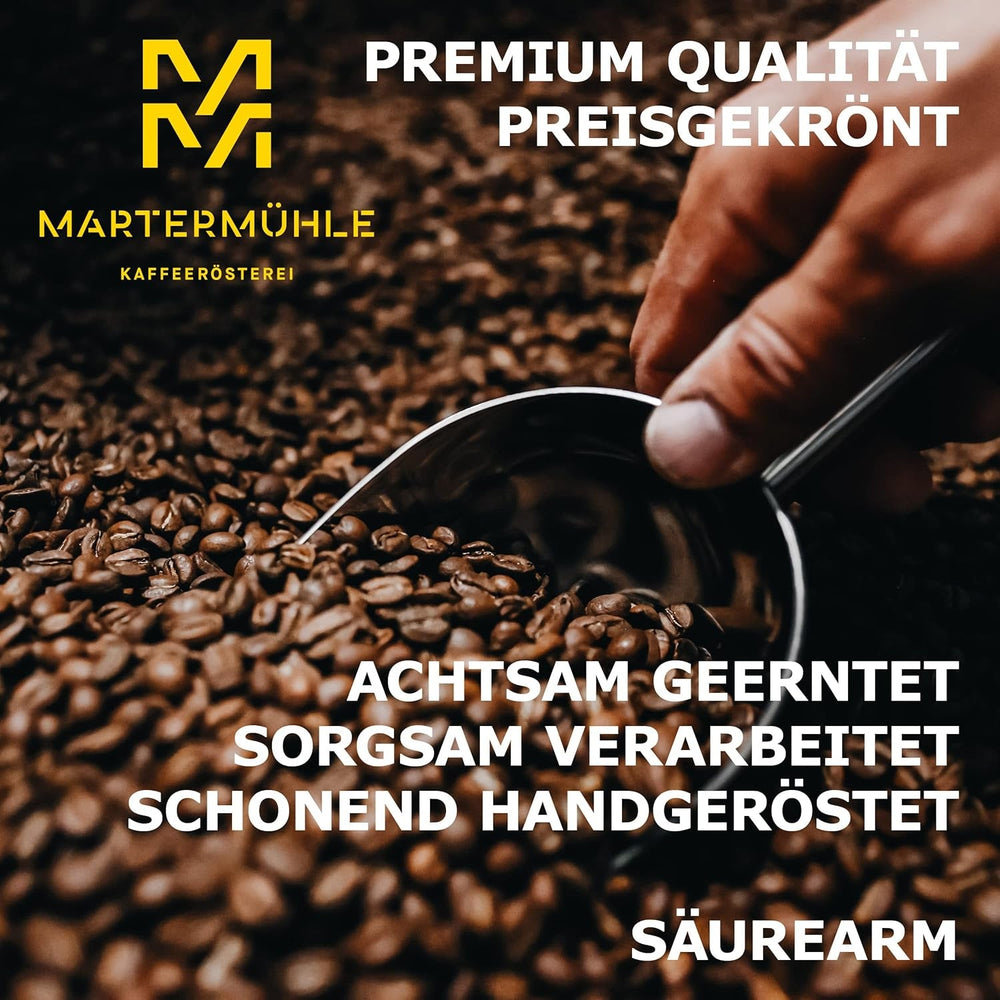 Martermühle Café Crème Kaffeebohnen 500g mittelkräftig I Arabica I Aromen: Brauner Zucker, Haselnuss, Schokolade I Ganze Kaffeebohnen schonend geröstet, säurearm