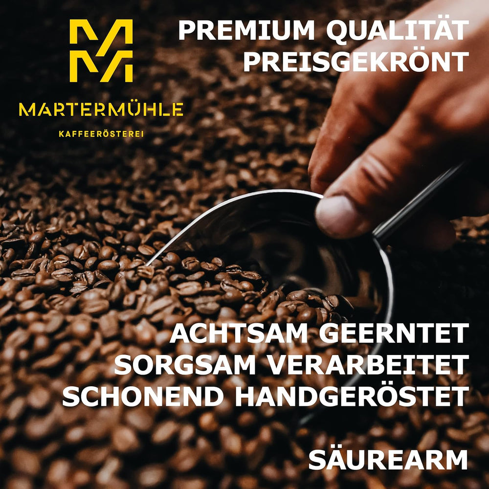 Martermühle Mexiko Bio Espressobohnen entkoffeiniert 1kg mittelkräftig I Arabica I Aromen: Nougat, Zartbitterschokolade I Ganze Bio Espresso-Bohnen schonend geröstet, säurearm