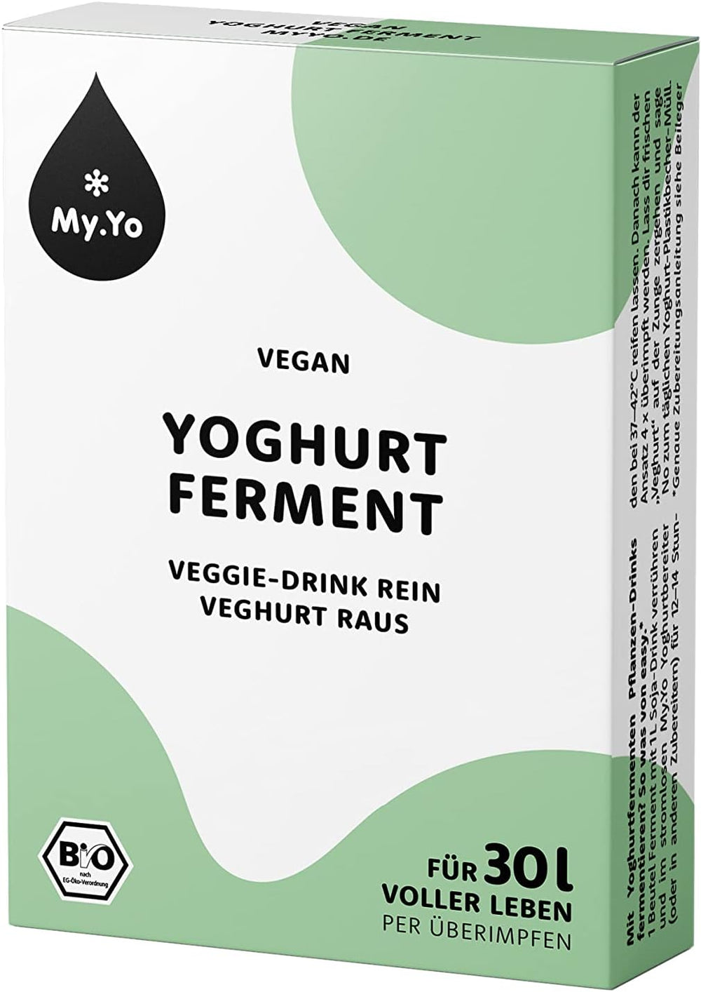 Bio Joghurtferment Vegan – 6x5g – Starterkulturen für 30L plantebaseret Joghurt – ohne tierische Zusätze – DE-ÖKO-013 certificeret