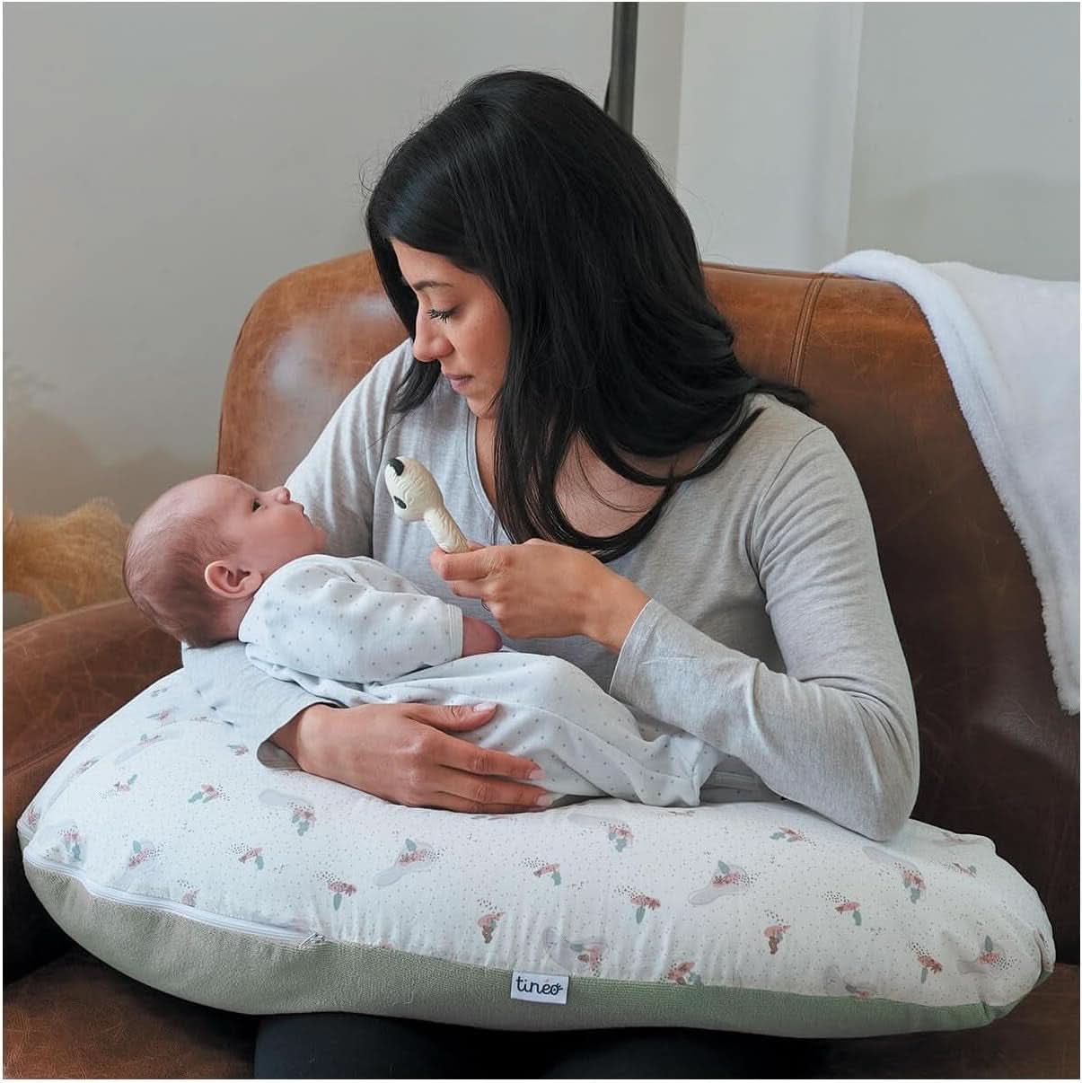 Graviditetspude - Ammepude - 2 i 1 multifunktionel pude - Aftageligt betræk 78 X 44 cm Tilbehør Mad og Amning Bebe Naty Shop