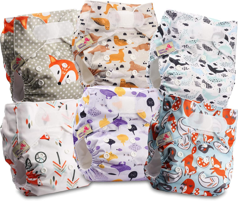 Littles og Bloomz genanvendelig ble FLV2-0602, standard krog og løkke lukning, 6 bleer