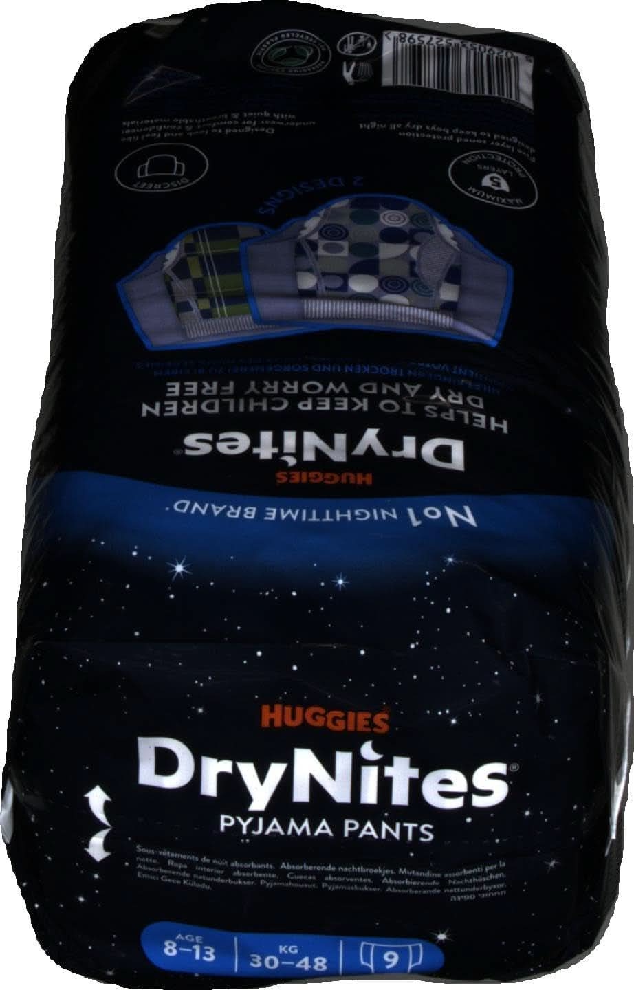 Huggies Drynites Superabsorberende nattbleer, til drenge 8-13 år (30-48 kg), 9 stk Mor og barn Naty Shop