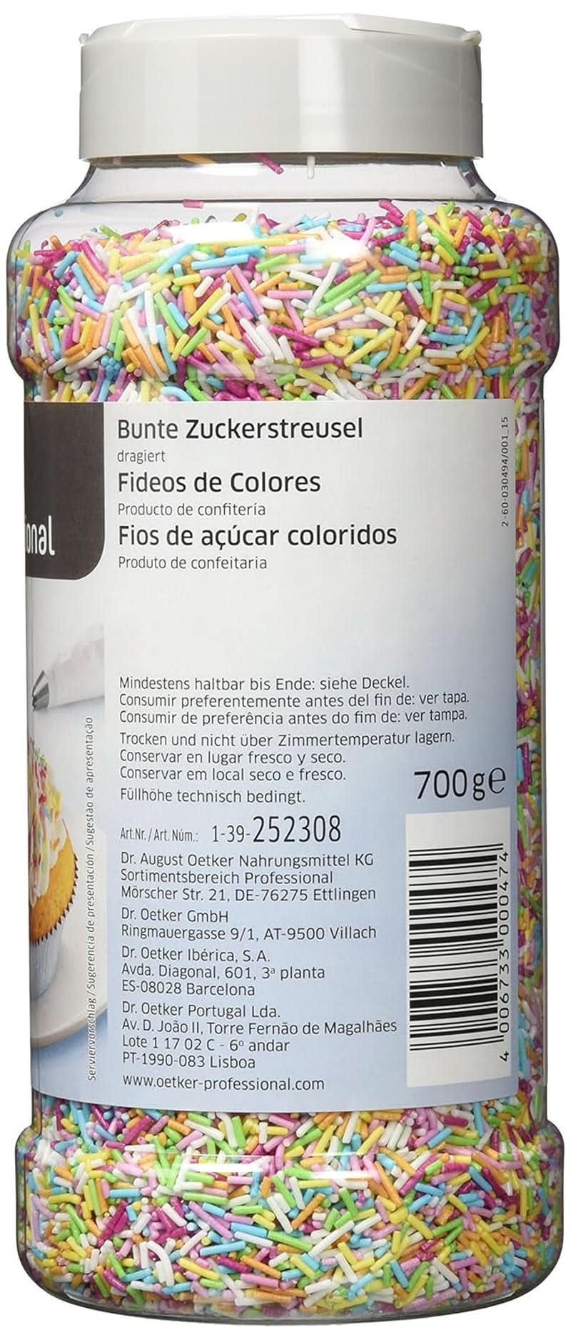 Dr. Oetker Professional Sprinkles de zahăr colorat pentru coacere și decorare, 700 grame Naty Shop