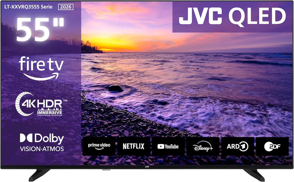 JVC Fire TV de 40 de inci, Smart TV Full HD, HDR, cu control vocal Alexa și tuner triplu, televizor LED LT-40VRF3555 (2026)