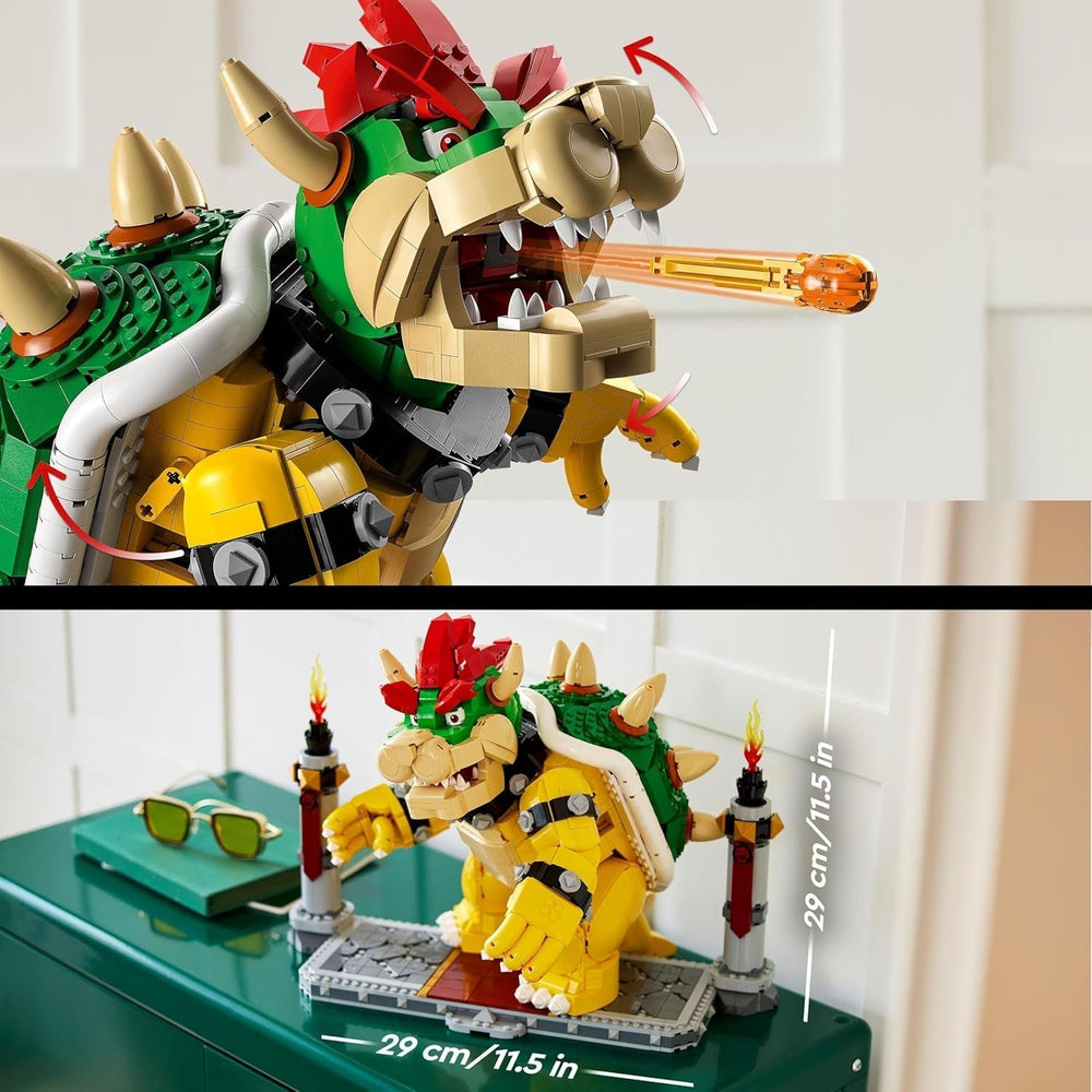 LEGO Super Mario The Mighty Bowser 3D-modelsæt Stort samleobjekt actionfigursæt inklusive duelleringsplatform Gaveidé til fans Vis som værelsesindretning 71411 Byggesæt Besuche den LEGO-Store