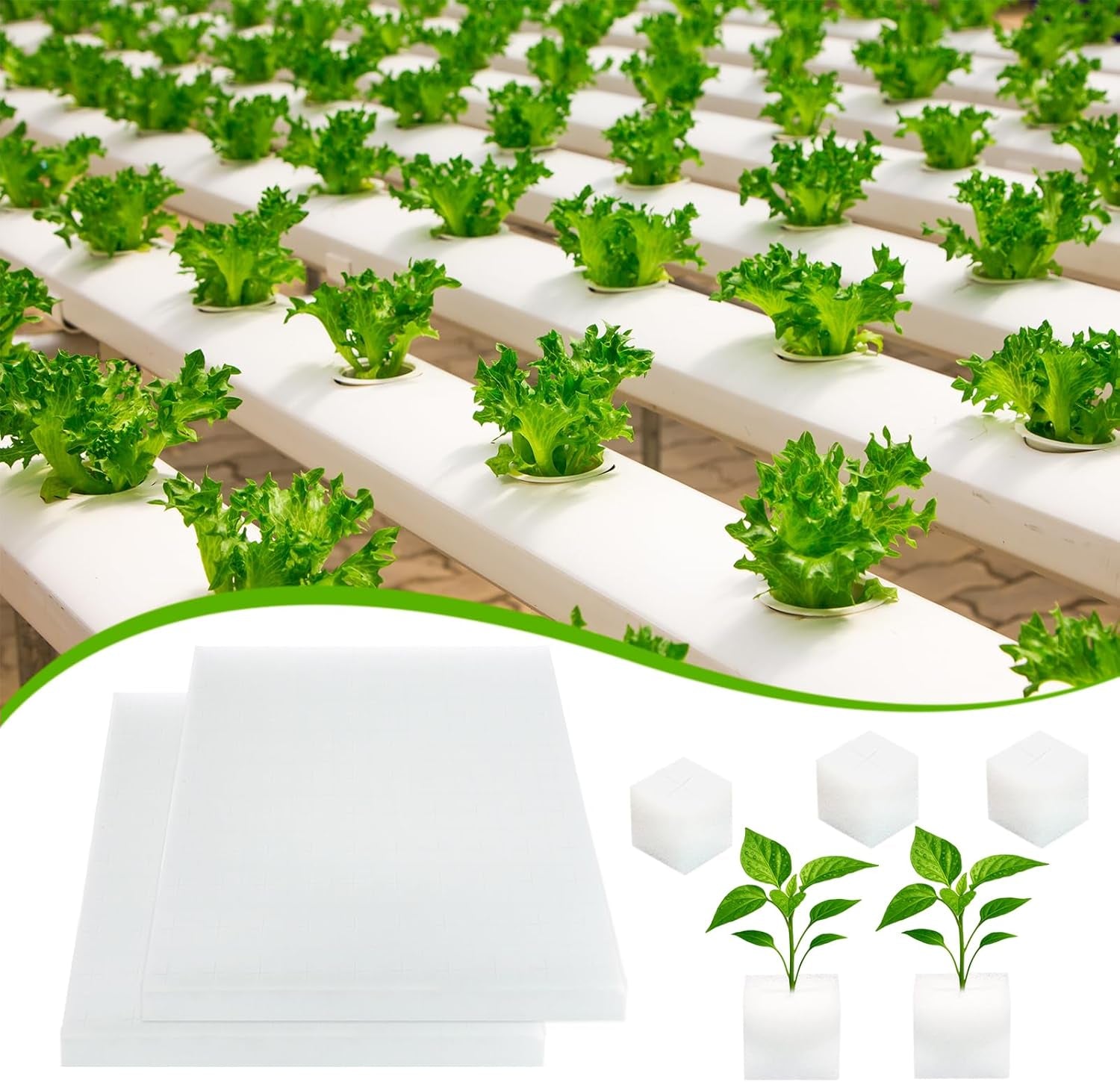 Rockwool, Formering Rockwool, 2 stk, hydroponisk svamp, 200 stk efter skæring - alternativ til drivhus, frøspiring og hjemmegrøntsager