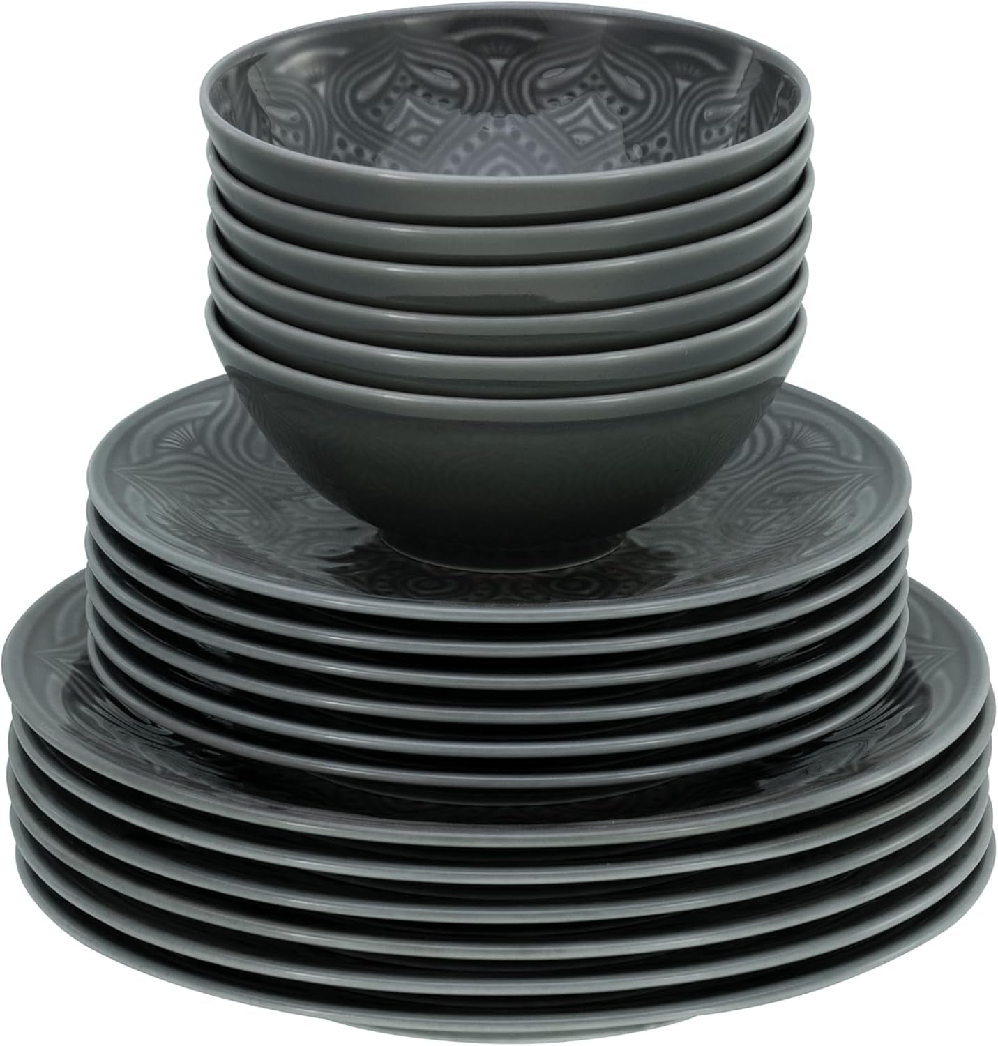 CreaTable, 21627, seria Orient Mandala, set de veselă cu 18 piese, set de farfurii din porțelan, potrivit pentru mașina de spălat vase și cuptorul cu microunde, fabricat în Europa