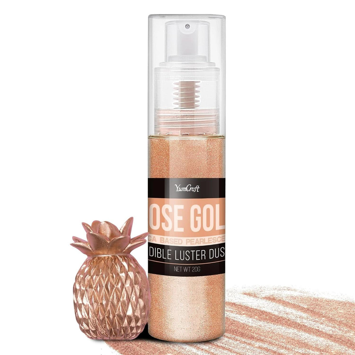 Spiselig glitterspray, 20 gram Naty Shop Roségold