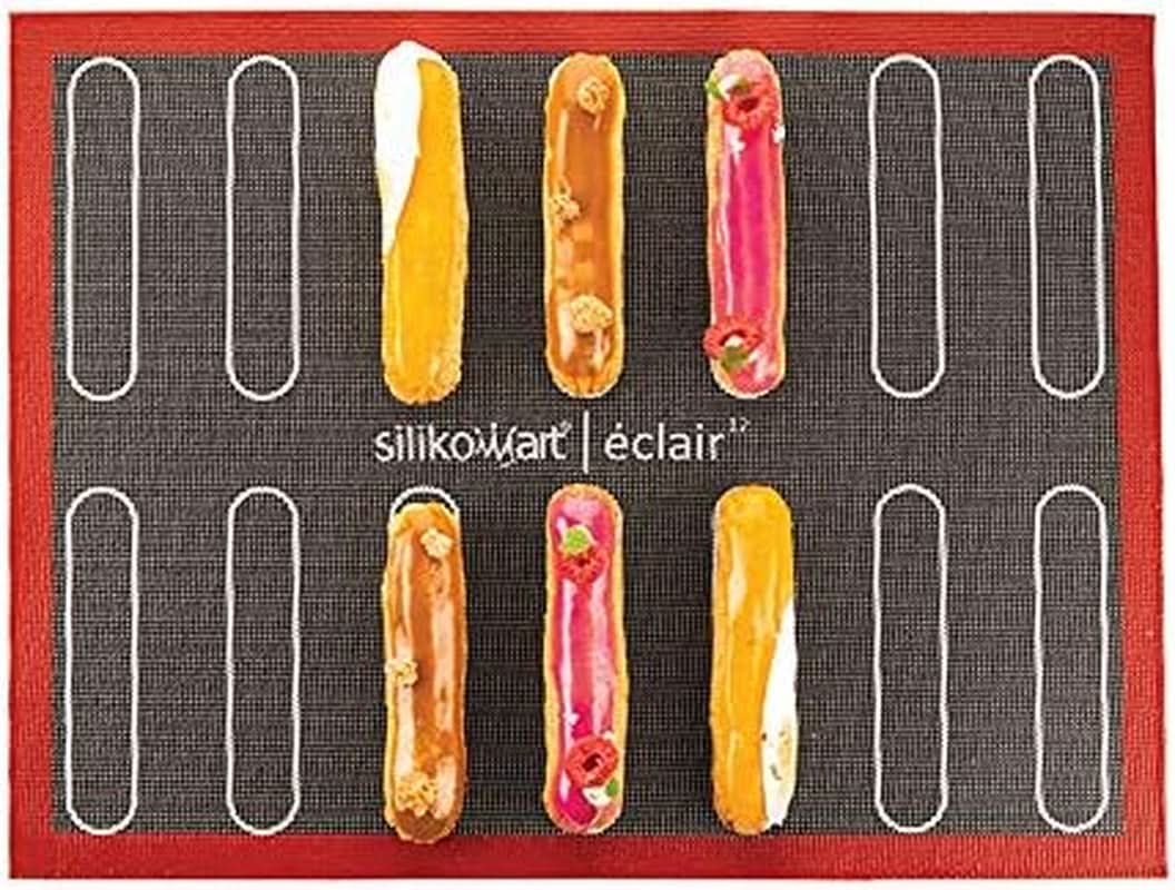 Silikomart Professional, mikroperforeret silikonemåtte bagning Eclair Two Girls 58,3 x 38,4 cm Køkken Naty Shop