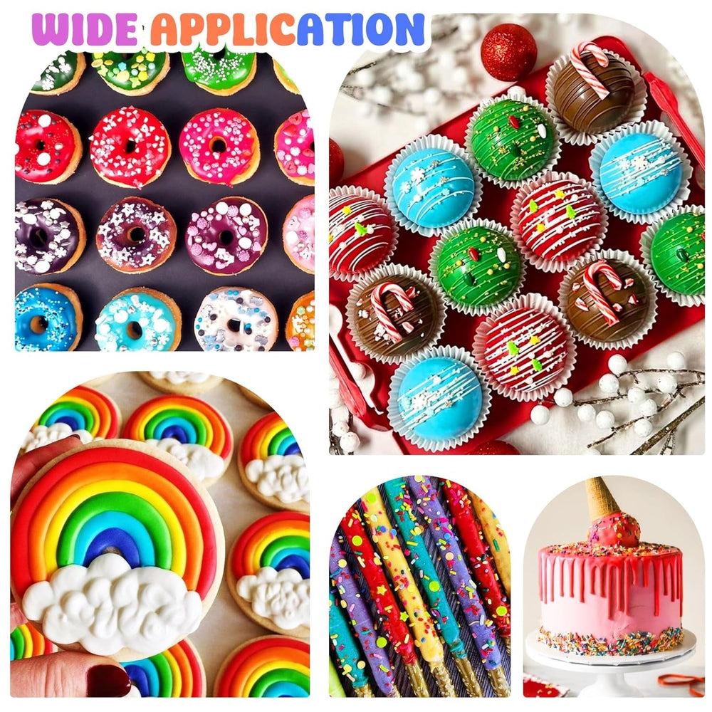 Colorant alimentar liposolubil pentru ciocolată - culorile curcubeului, coloranți alimentari pe bază de ulei pentru fondant, decorarea torturilor, copt - colorant alimentar lichid pentru unt de cacao, cremă de unt - 12 g fiecare