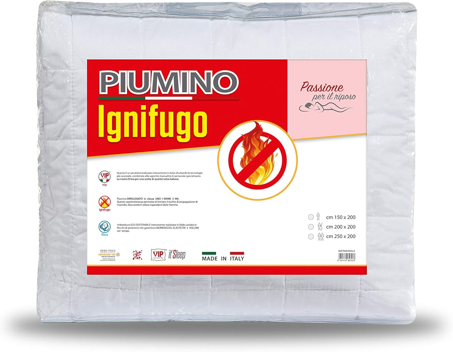 V.I.P. Very Important Pillow Plapumă de puf pentru iarnă, aprobată clasa 1, 100% poliester, silicon, cartonată, 155 X 205 cm, mărimea 300, alb Plapumi si pilote Naty Shop 150X200