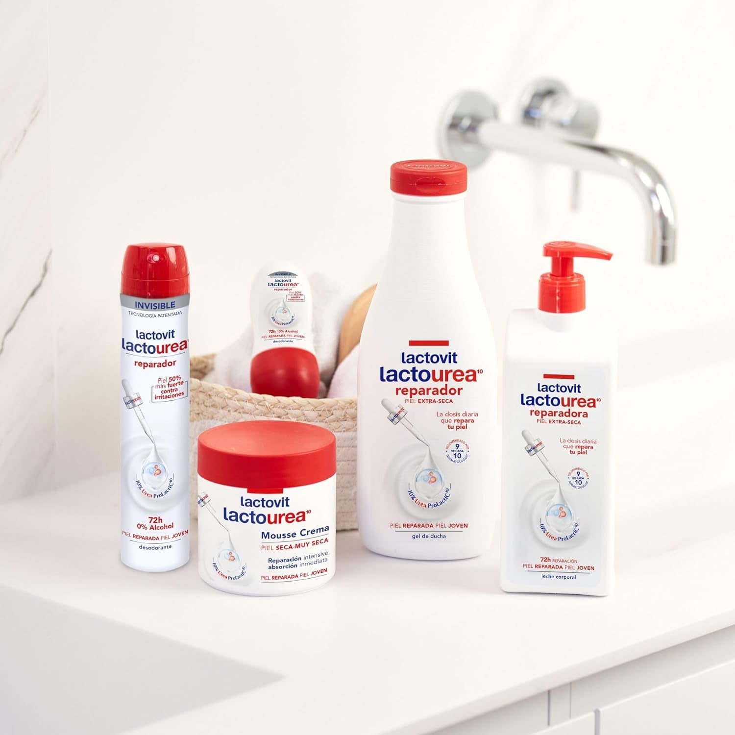 Lactourea reparerende Körpermilch med Protein Calcium, sofortige Absorption, 48 Stunden Ernährung og Reparatur, geeignet für tør og ekstra tør Haut, 800 ml