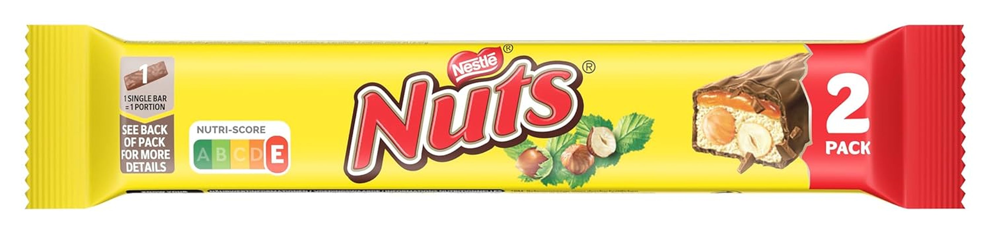 NESTLÉ Chocolate Bars 2Pack, klassikerne med hele hasselnødder og karamel dækket af mælkechokolade, pakke med 24 stk (24 x 2 x 30g)