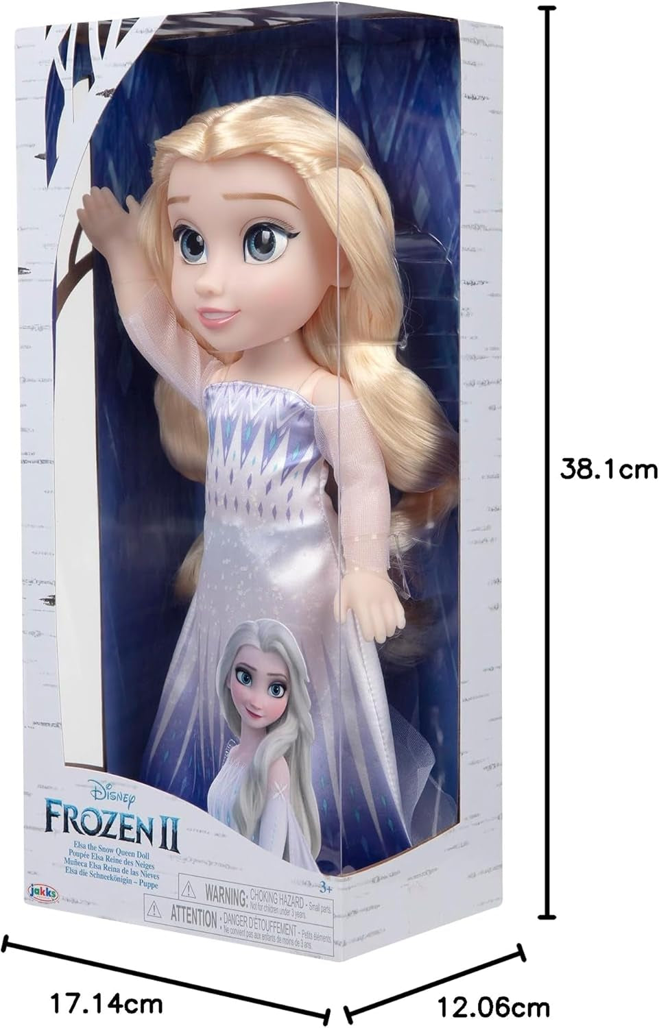 Disney Frozen 2 ELSA The Snow Queen Doll - 35 cm høj, bevægelig dukke i ikonisk modekjole og langt, svævende hår for ekstra leg, for piger fra 3 år og opefter, 214894 Naty Shop Dolls