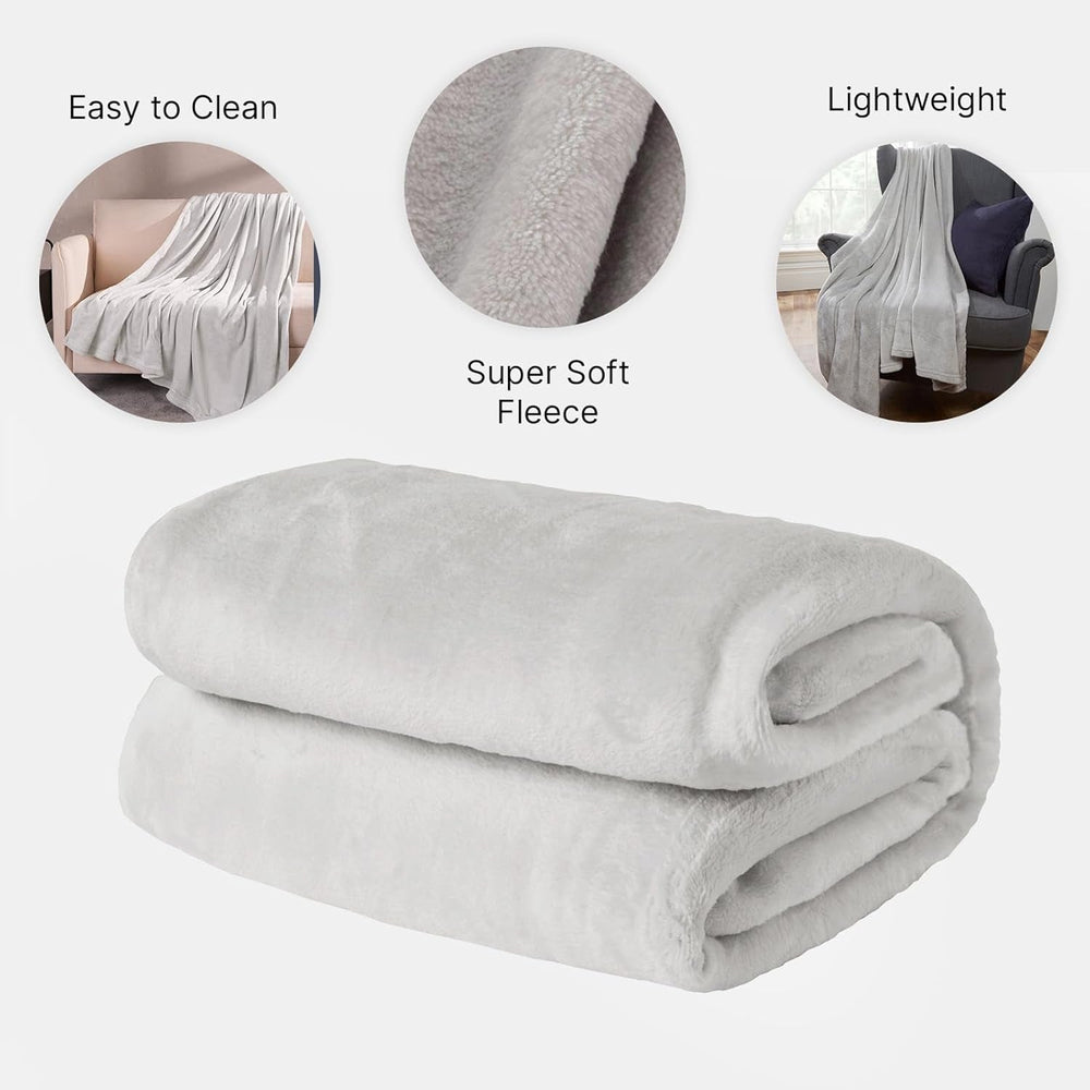 Brentfords ultrabløde fleece sengetæppe, sølvgrå, stor dobbeltseng - 150 X 200 cm senge og tæpper Beuche den Brentfords-Store