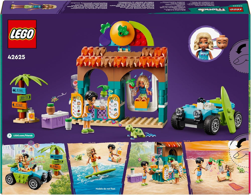 LEGO Friends Smoothie Stand At The Beach Rollespil Legesæt Gaveidé til piger og drenge 6 år med legefigurer Skildpadde og tilbehør Socialt udviklingslegetøj 42625 Byggesæt Besuche den LEGO-Store