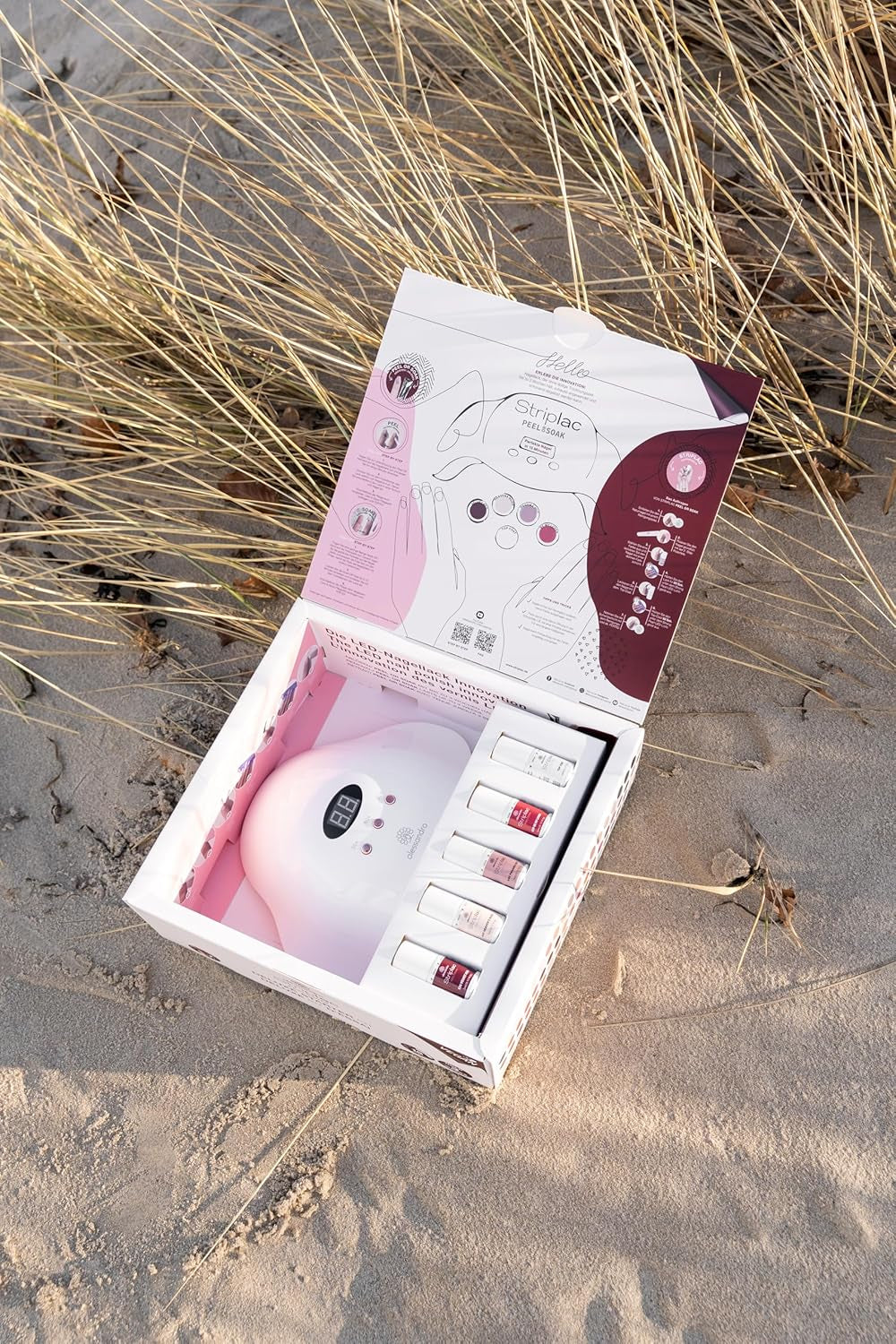 alessandro STRIPLAC PEEL OR SOAK DELUXE KIT - UV-neglelaksæt - Til en professionel og delikat manicure på 15 minutter - Vegansk og grusomhedsfri - Inkluderer LED-lampe