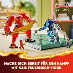 LEGO NINJAGO Kai's Fire Mech Action Figur Legetøj til børn med tilpasselig rød Mech Figur Ninja Sæt 4 figurer inklusive Kai og Zane Gave til 7-årige drenge og piger 71808 Byggesæt Beuche den LEGO-Store