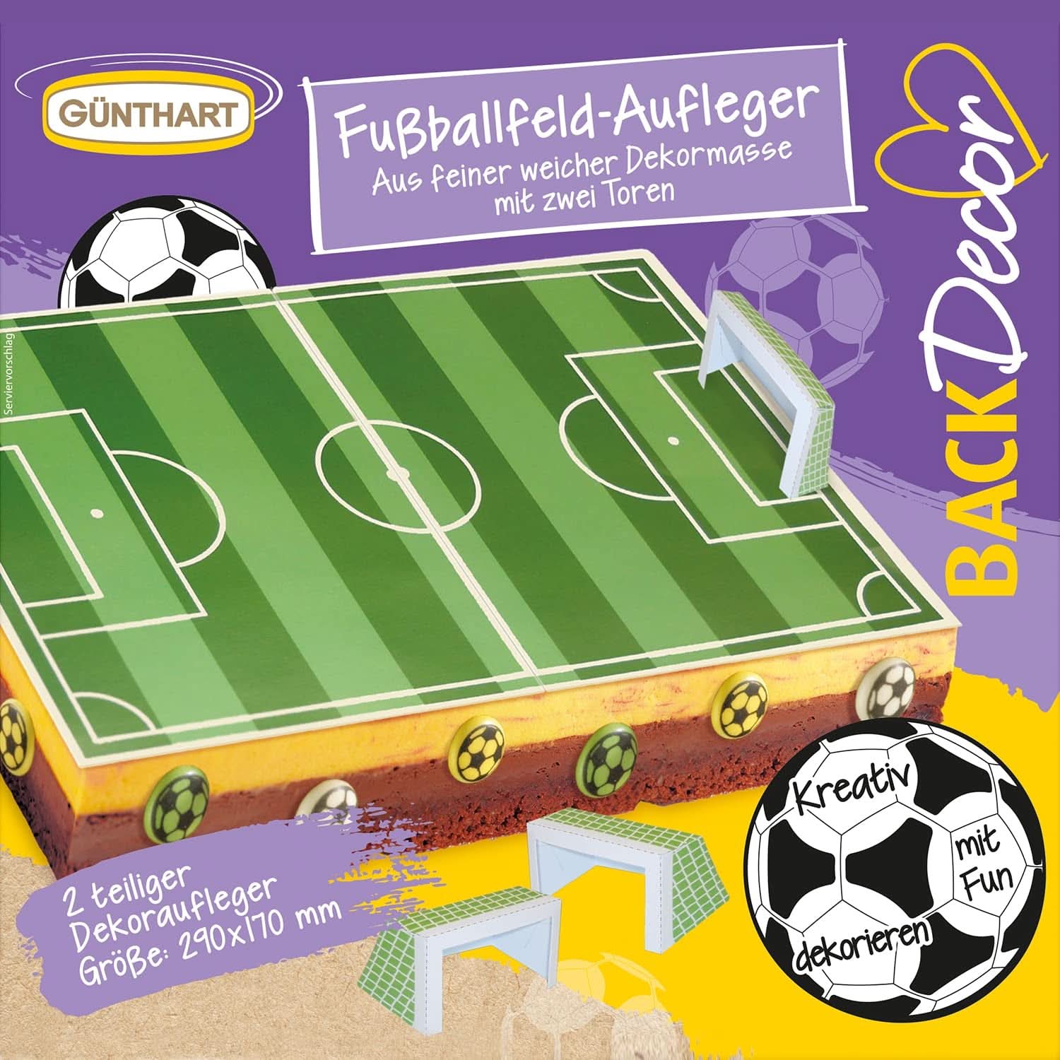 Günthart Backdecor 12 sukkerfodboldspillere og fodbolde, 21 gram Naty Shop Support til fodboldbaner