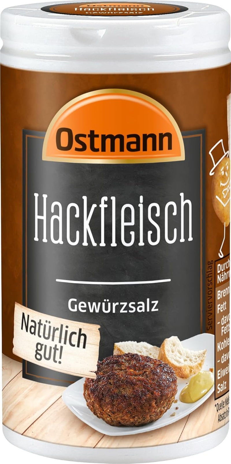 Ostmann Gewürze - Hackfleisch Gewürzsalz | Gewürz für Hackfleisch, Buletten eller Cevapcici | 60 g i Streudose
