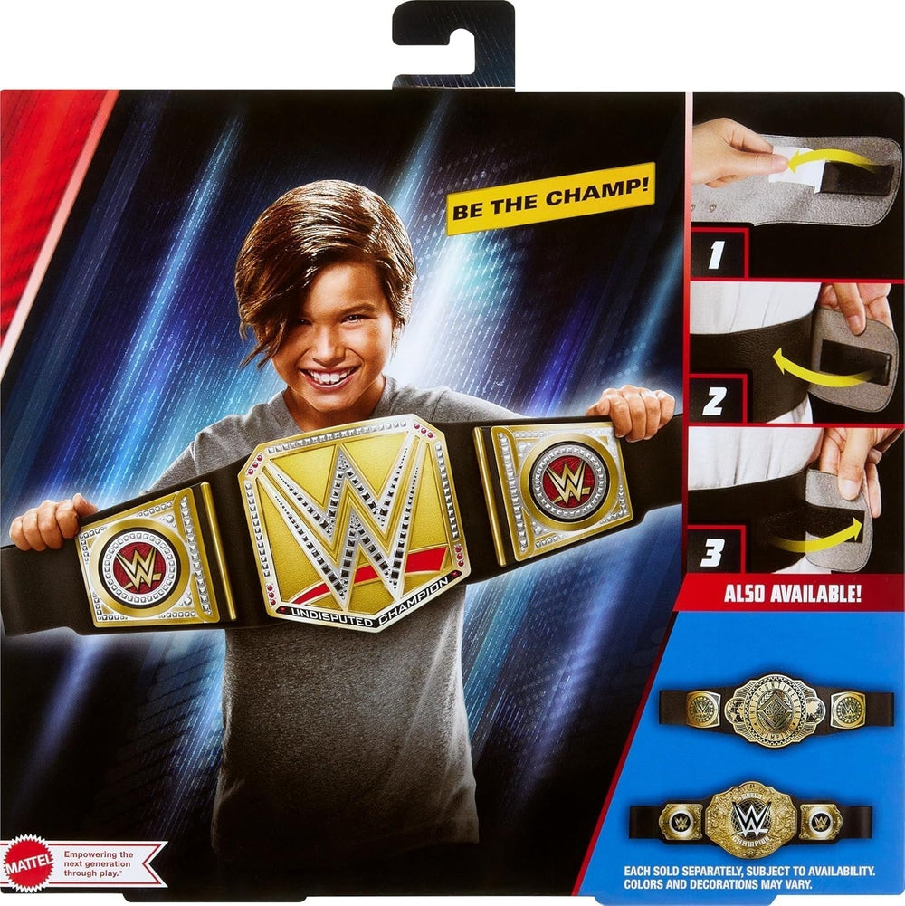 Mattel Mattel WWE Championship Belt, Undisputed WWE Universal Championship Role Play And Costume, Aprox. 100 Cm Lungă Faux Leather Belt With Unique Fitting, HYJ35 Action figures Naty Shop