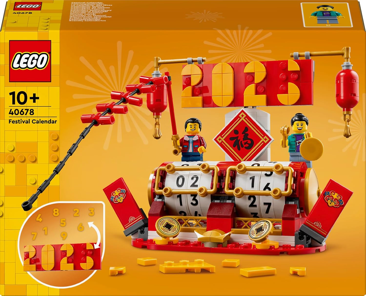 LEGO feriekalender, kinesisk julegave til drenge og piger, månenytårsbyggesæt, giver børn mulighed for at lege fantasifuldt, festlegetøj, kinesisk nytårsdekoration 40678 byggesæt Besuche den LEGO-Store