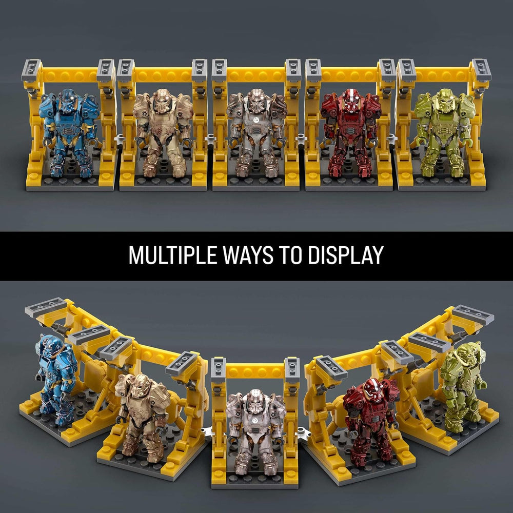 MEGA Fallout Action Figure Bauspielzeug, T-60 Power Armour Collection med 327 stk., 5 Mikro-Action-figurer og tilbehør, for Sammler