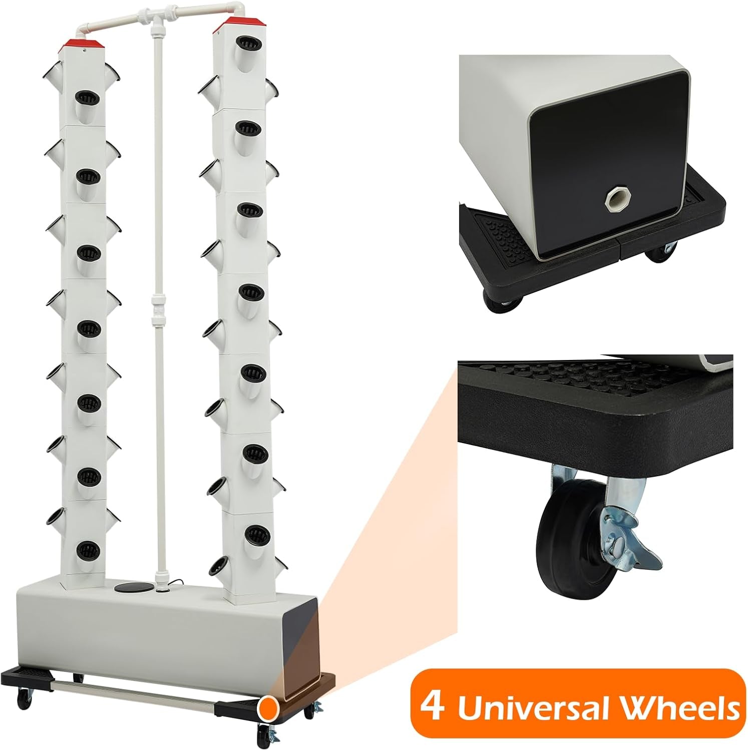 56 Kapsler Hydroponic Grow System - Lodret Hydroponic Tower med 30L vandtank, Have Hydroponic Grow System, Urtefrugt Grøntsags Aeroponic Grow Kit