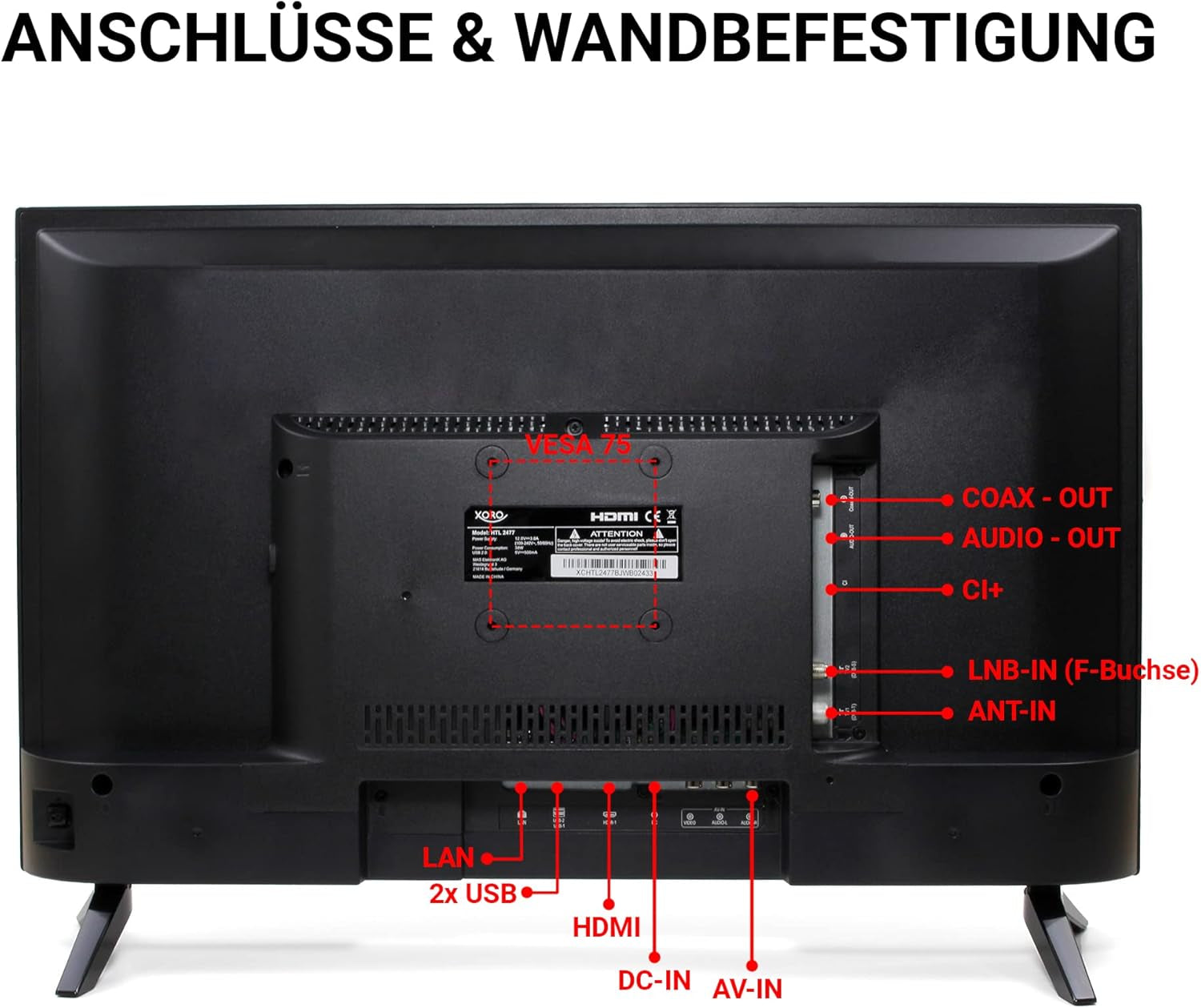 XORO HTL 2477: Televizor LED SMART de înaltă rezoluție cu o calitate a imaginii de primă clasă și opțiuni versatile de conectivitate - Experiența perfectă de divertisment pentru casa ta!