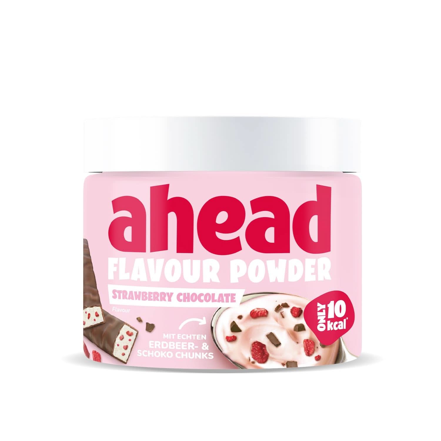 Ahead Flavor Pulver, Jordbærchokolade 250 gram, 83 portioner Arome Naty Shop Jordbærchokolade