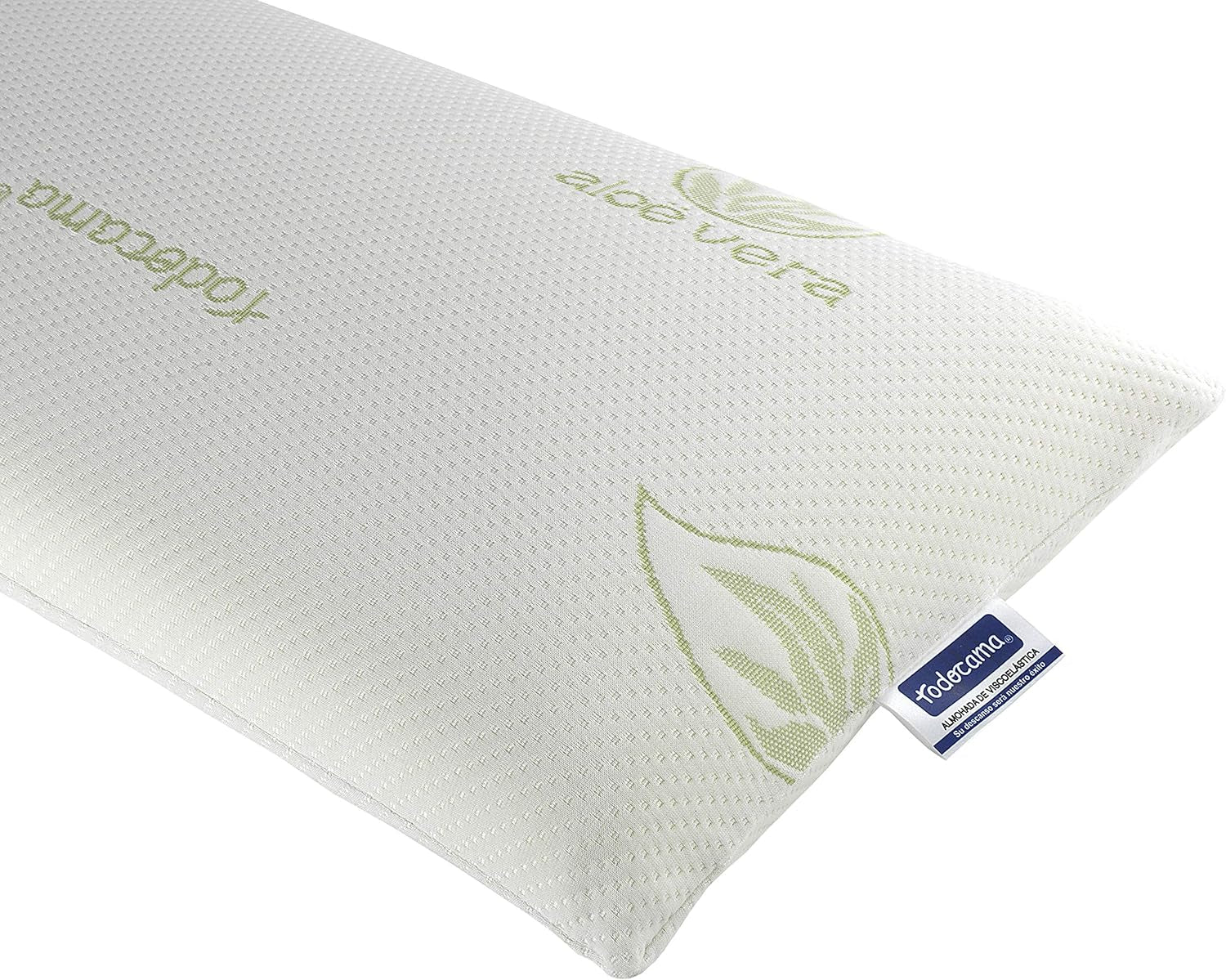 Todocama - Pernă viscoelastică, miez compact, husă dublă cu fermoar, țesătură Aloe Vera plus, termoregulatoare, reglabilă la gât, pachet de 2 (2 bucăți - 70 cm) Perne standard Naty Shop