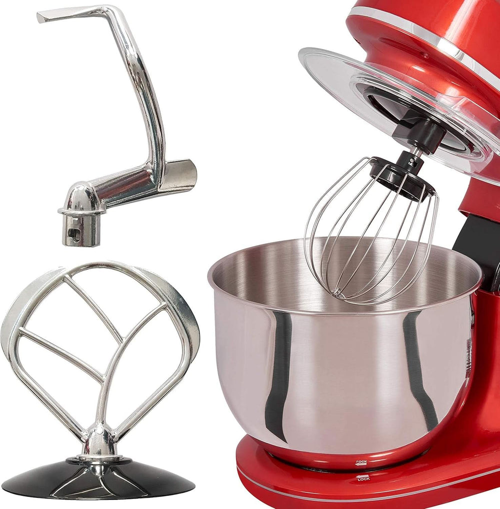 GUTFELS Küchenmaschine KM 8102 Roi | Küchenmaschine |1200 Watt | Schneebesen | Rührhaken | Knethaken | 10 Stufen | Rot | 5 L Schüssel Mor og Barn Naty Shop