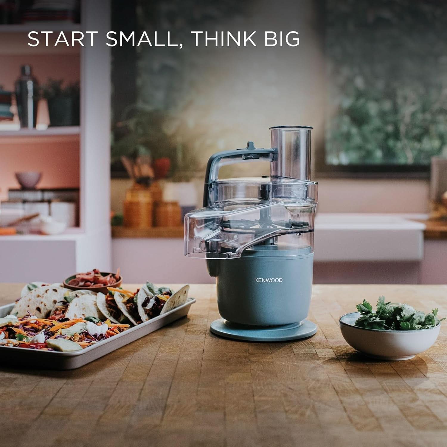 Kenwood Multipro Go FDP22.130GY, Kompakt-Küchenmaschine Nur 30Cm Hoch, Zum Schneiden, Reiben, Pürieren Und Teig Kneten, Express-Serve, 1,3 L Arbeitsbehälter, 650 W, Blau Mother and Child Naty Shop