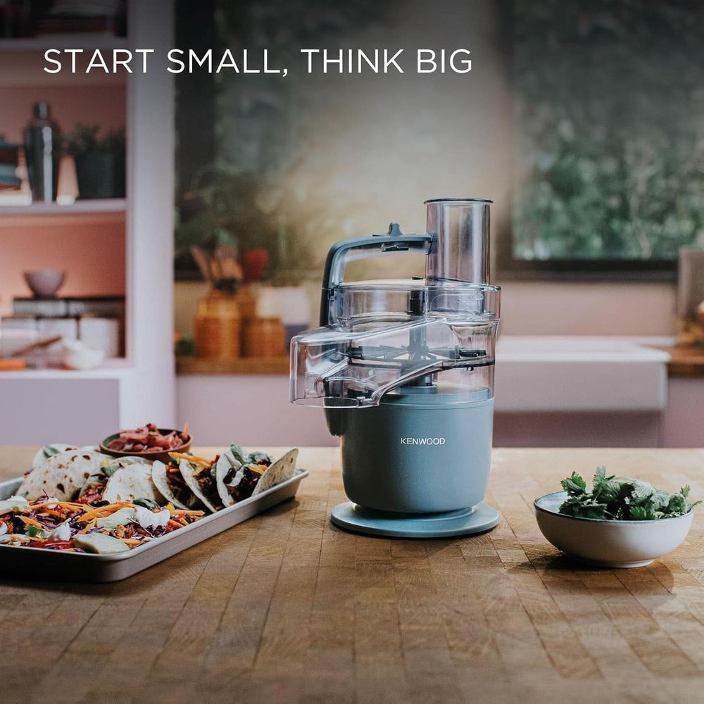 Kenwood Multipro Go FDP22.130GY, Kompakt-Küchenmaschine Nur 30Cm Hoch, Zum Schneiden, Reiben, Pürieren Und Teig Kneten, Express-Serve, 1,3 L Arbeitsbehälter, 650 W, Blau Mother and Child Naty Shop