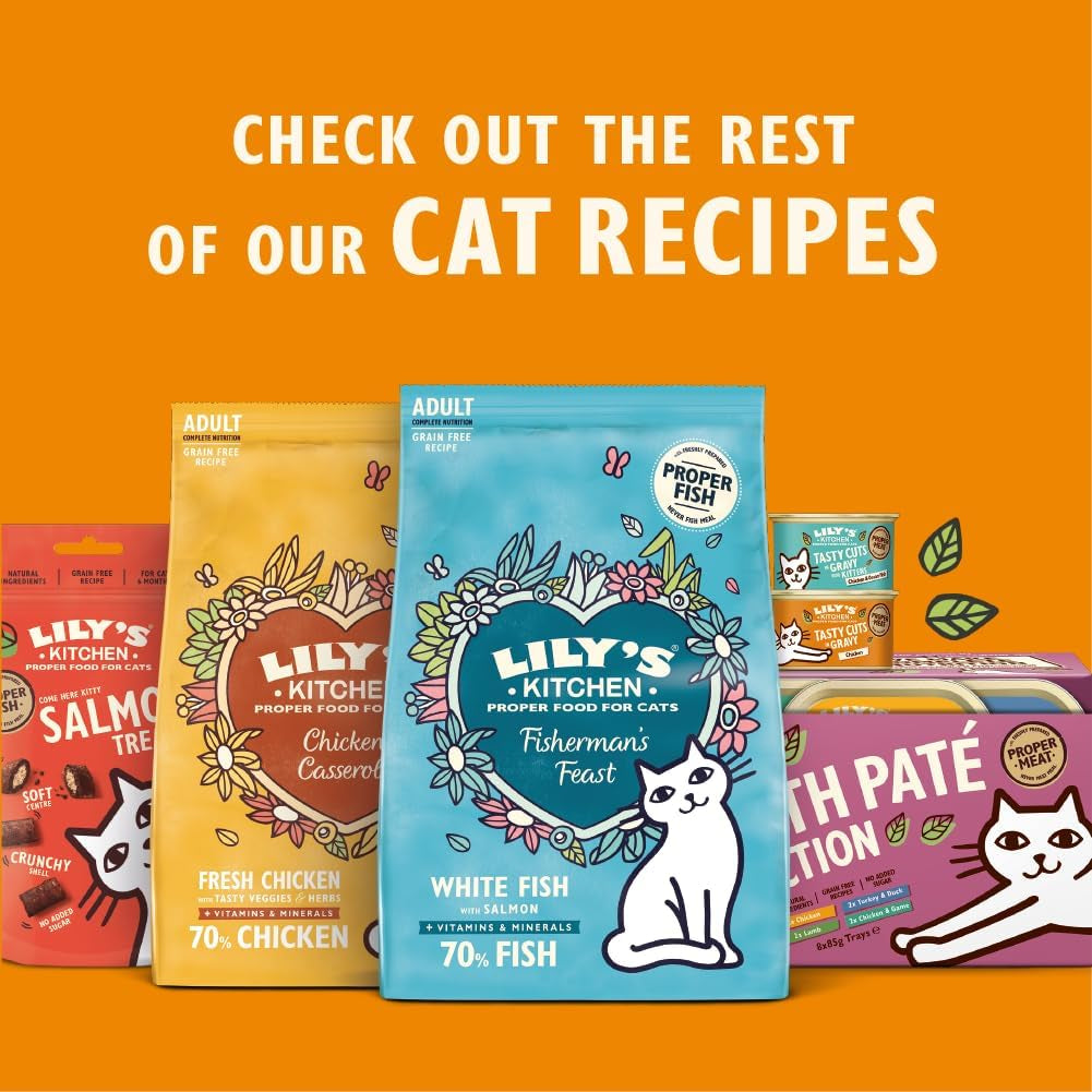 Lily'S Kitchen Hrană umedă naturală pentru pisici adulte, conservată, bucăți savuroase în sos cu pui, rețetă fără cereale (24 X 85G boluri)