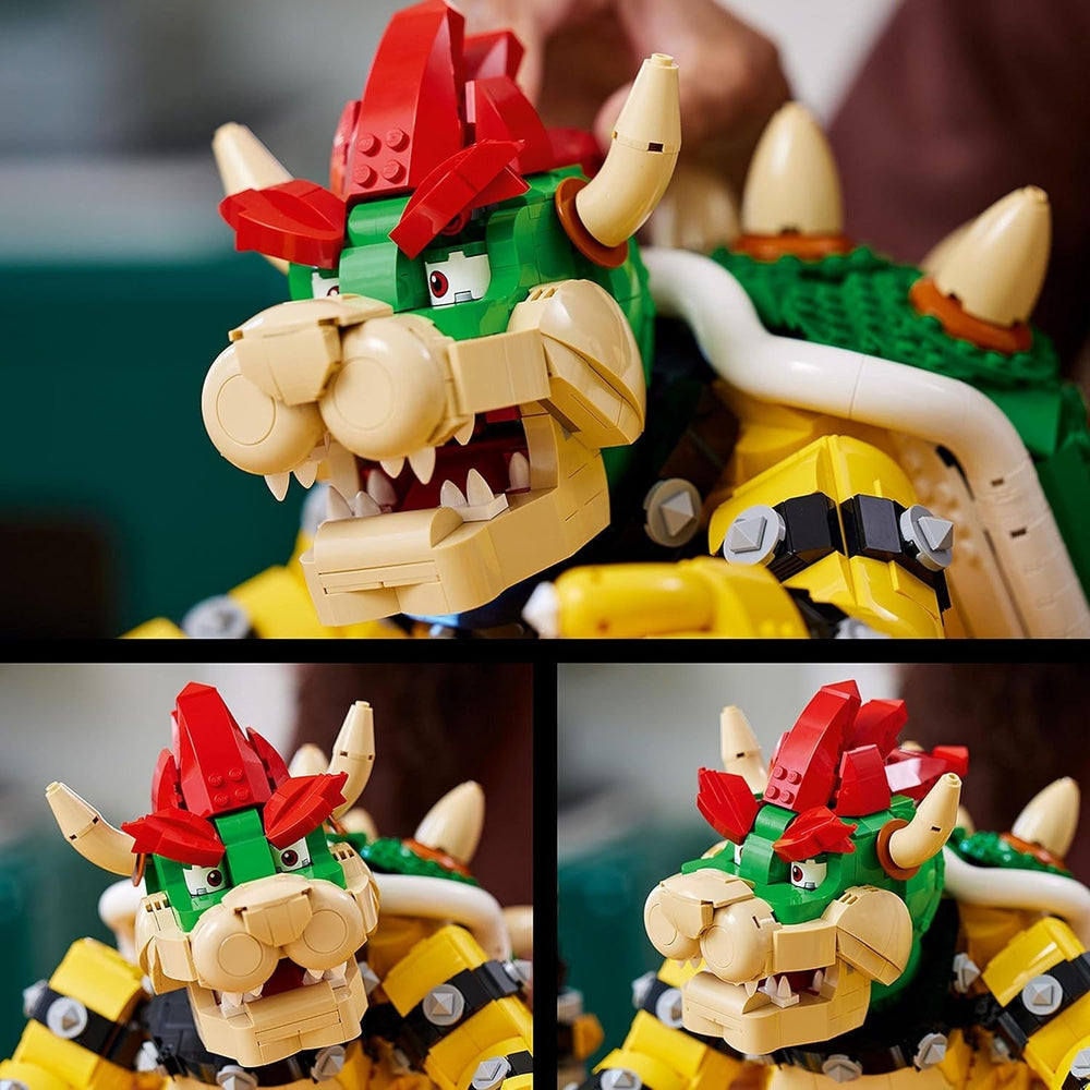 LEGO Super Mario The Mighty Bowser 3D-modelsæt Stort samleobjekt actionfigursæt inklusive duelleringsplatform Gaveidé til fans Vis som værelsesindretning 71411 Byggesæt Besuche den LEGO-Store