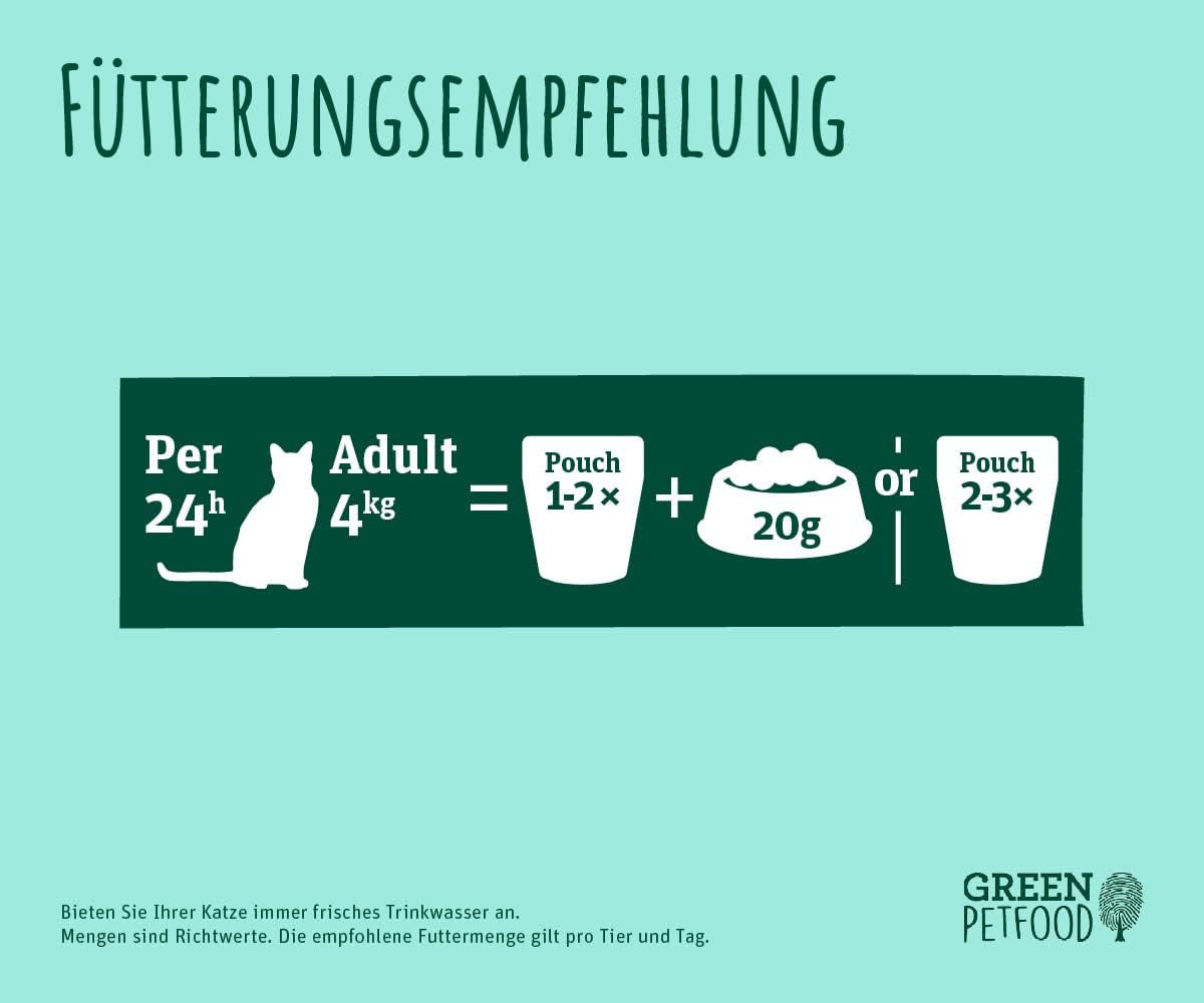 Green Petfood FairCat Multipack (6 x 85 g) | Adult | Premium Nassfutter für ausgewachsene Katzen | 6 verschiedenen leckere Sorten im Multipack | getreidefrei | Katzenfutter nass | 6er Pack