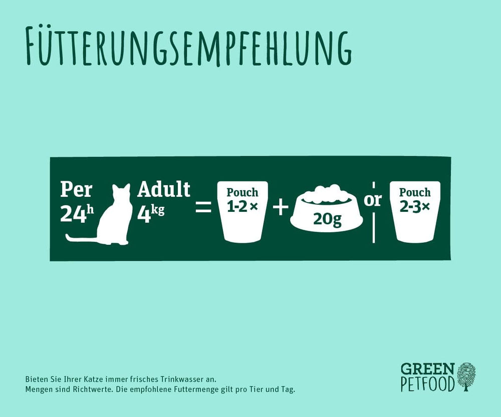 Green Petfood FairCat Multipack (6 x 85 g) | Adult | Premium Nassfutter für ausgewachsene Katzen | 6 verschiedenen leckere Sorten im Multipack | getreidefrei | Katzenfutter nass | 6er Pack
