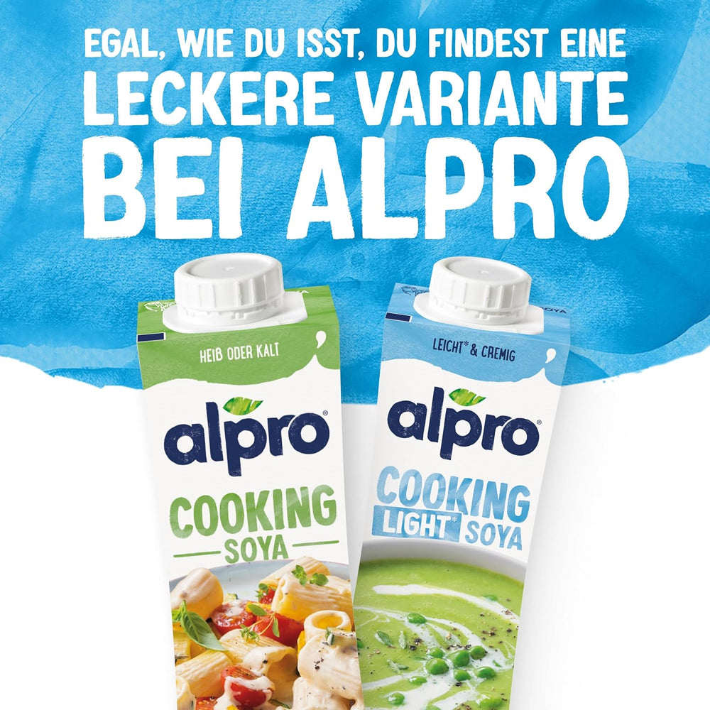 Alpro Cooking Soya – Vegansk Kochcreme aus Soya med neutral smag til varme og kolde retter – 15 x 250 ml