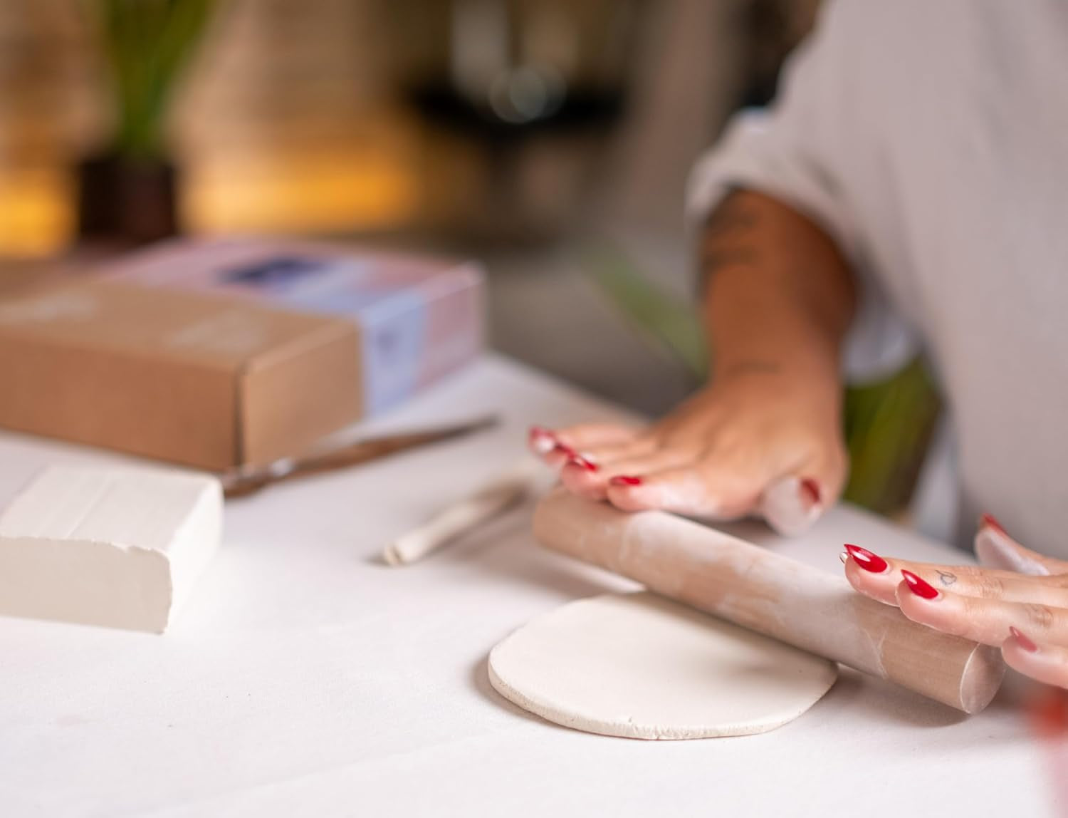 Jovi - Holzwalze, idealer Modellierwerkzeug for luftgetrockneten Ton, 1 Stück (27RP)