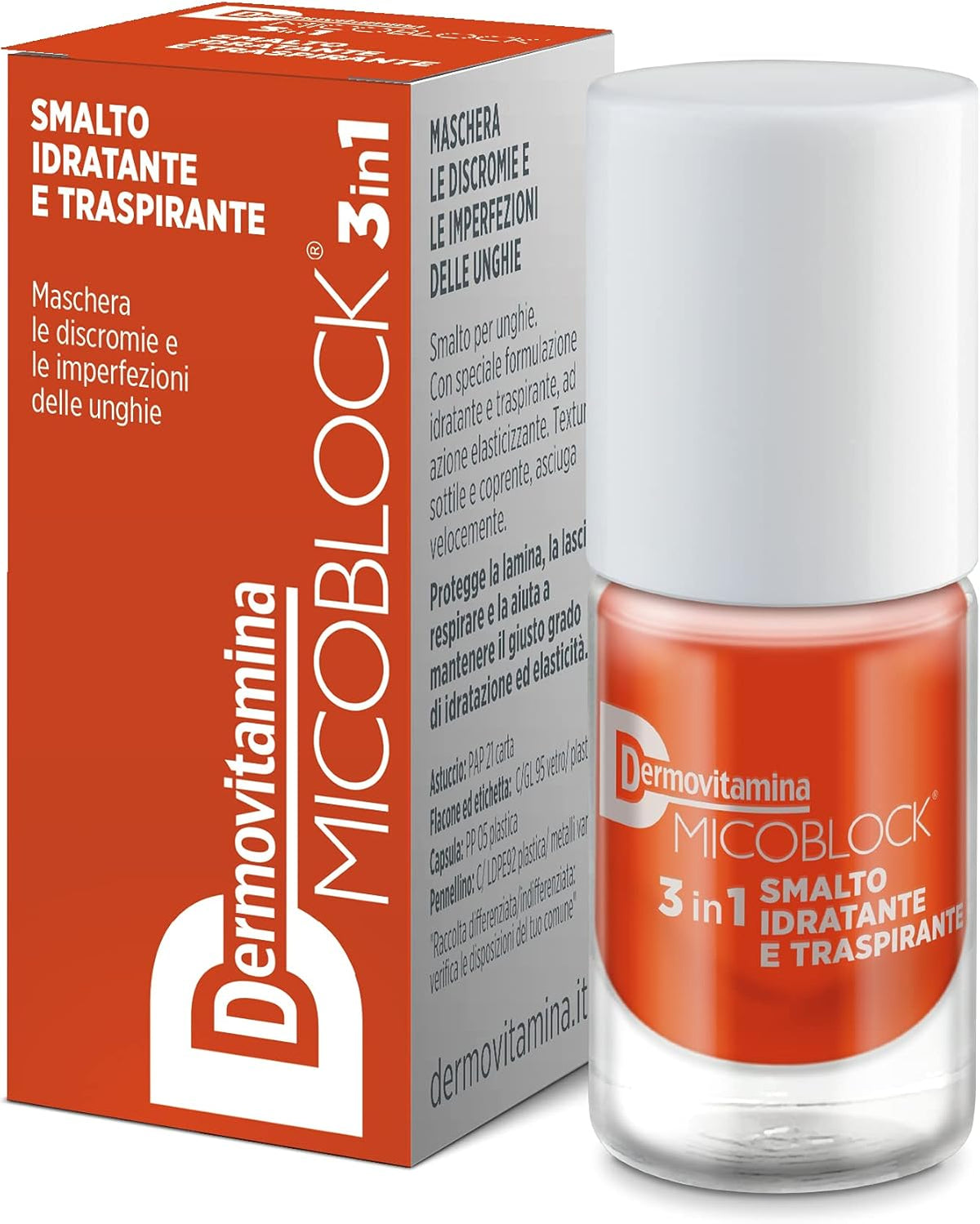 Microblock 3 i 1 neglesvamp Neglelak Mørkeorange neglemiddel mod neglesvamp 5ml 16 farver
