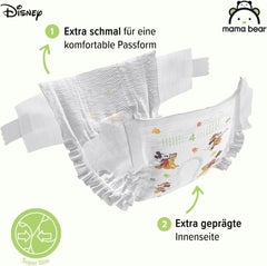 Bleer Mama Bear Disney Ultra Dry str. 4 (8-14 kg), hvid, 84 stk (1 pakke) Naty Shop